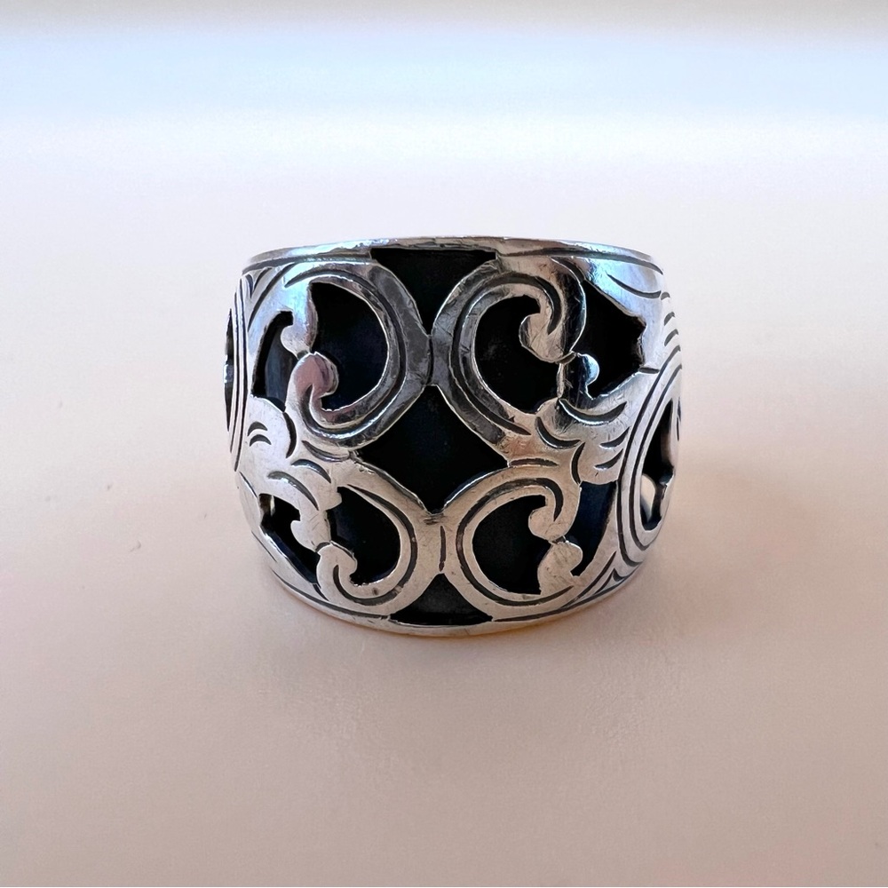 Sterling Silver Scrollwork Design Ring, Size 6.5 - image 6